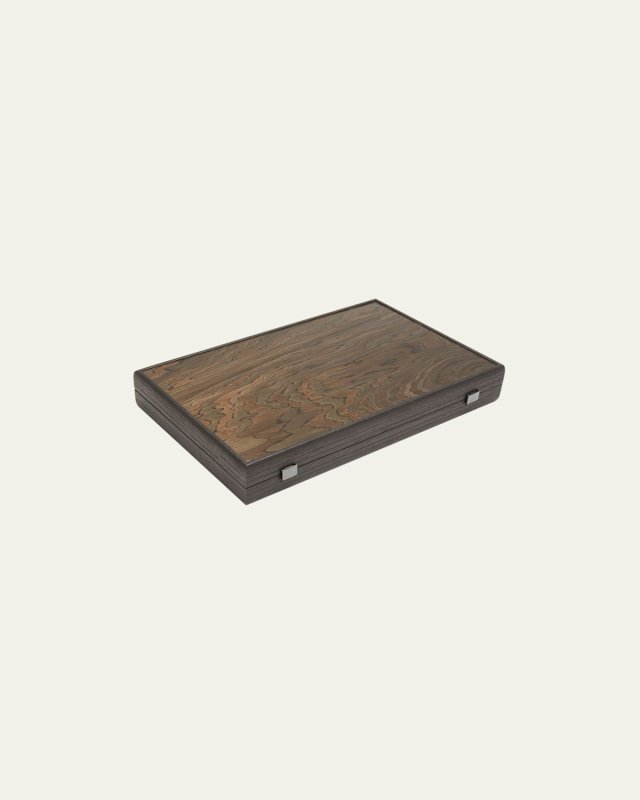 Ebony Burl Backgammon Set With Side Racks